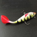 Easy Soft Lead Fish 11cm/19.4g T Shape Tail Fishing bait lures with HooksOE