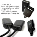 Dual Micro USB OTG Hub Host Adapter Cable For Tablet Phone Smart PC U5P6 X6L1