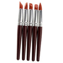 5x Silicone Rubber Shapers Clay Color Painting Brush Polymer Sculpting