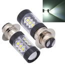2pcs H6 3030 80W High Power 16 LED Fog Light Bulb 6500K White Driving Lamp