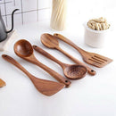 Healthy Cooking Utensils Set Wooden Cooking Tools Natural Nonstick Hard Woo