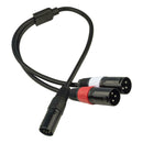 5 Pin Male To Dual 3 Pin Female XLR Audio Microphone Mic Stereo Cable