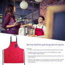 Canvas Cafe Shop Restaurant Work Apron Kitchen Cotton Cooking Aprons (Red