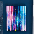 12pcs/set Large Capacity Gel Pen School Office Black Ink Constellations Pattern