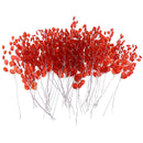 50xAcrylic Crystal Bud Branches Artificial Flower Twig For Wedding Party Red
