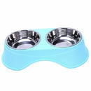 Stainless Steel Double Pet Bowls for Dog Puppy Cats Food Water Feeder Pets  C5Y3