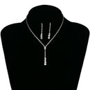 1Set Wedding Bridal Rhinestone Crystal Necklace Drop Earrings Jewelry Chic BX