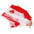 12Pcs Canada Hand Waving Flag Canadian Small National Flags Pole Banners NEW