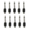 10 Pcs RCA Female Jack To 6.35mm 1/4" Male Mono Plug Audio Adapter Connector FU