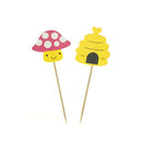flower bee happy birthday cupcake toppers diy cakes topper party decorsupplies3C
