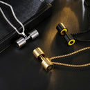 Dumbbell Pendant Bodybuilding Fitness Necklace Small Size Black Crossfit Ba