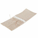 24pcs Country Wedding Table Silverware Holder Natural Burlap Cutlery Pocket Q3P1