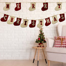Merry Christmas Banners Paper Hanging Flags Sock Xmas Tree Bunting Garland