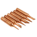6pcs/lot Red Copper Welding Head Pure Red Copper Solder Tip Tool Kit A