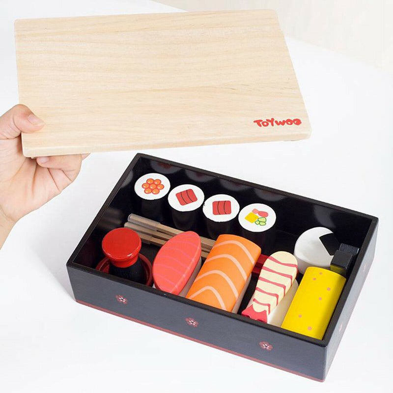 Realistic Food Sushi Selection Slicing Wooden Play Set Kitchen Food Toys
