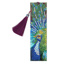 DIY Peafowl Special Shaped Diamond Painting Leather Tassel Bookmark Gift