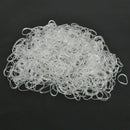 Hot 500pcs Hair Tie Band Ponytail Holder Elastic Rubber Clear White Women Girls