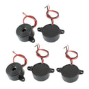 5 Pcs DC 3-24V 85dB Sound Electronic Buzzer Alarm Black 23 x 12mm Y9F4