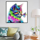 Colorful Cat Animal Diamond Painting Rhinestone Cross Stitch 5D DIY Full Drill