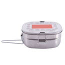 Home School Detachable Handle 2 Layers Stainless Steel Lunch Box 2.9" Heigh