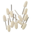 Mandrel Mounted White Conical Felt Bob Polishing Tool V6I4