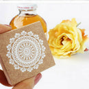 Wooden Stamp Rubber Seal Square Handwriting DIY Craft Flower Lace