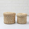 3 Pcs/Set Handmade Straw Woven Storage Basket With Lid Snack Organizer Stor B9S3