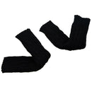 Mens Black Knitted Fingerless Textured Design Warmers Gloves R2D1