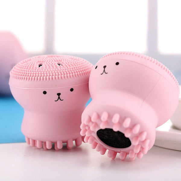 Silicone Face Washing Tool Cute Animal Hand Squeeze Deep Clean Massage Brush cby