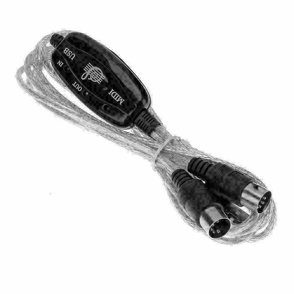 1.8m USB IN-OUT MIDI Interface Cable Converter PC to Music Adapter Best Key Q6P2