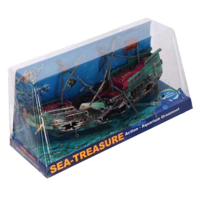 Air Bubble Wreck Boat Sunk Ship Air Split Shipwreck Aquarium Ornament Fish Tank
