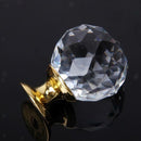 Golden Based Clear Crystal Knob Drawer Cabinet Wardrobe Closet Pull Handle