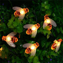 30 LED Solar String Honey Bee Shape Warm Light Garden Decoration Waterproof Lamp