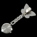 New Fashion Butterfly Nurse Table Pocket Watch with Clip Brooch Chain Quart B4H7