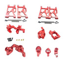 6 Pieces 1:14 RC Car Truck Parts Steering Hub Kit Fits WLtoys 144001 Car Red