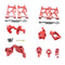 6 Pieces 1:14 RC Car Truck Parts Steering Hub Kit Fits WLtoys 144001 Car Red