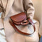 Retro Crossbody Handbag Women Semicircle Leather Shoulder Bag (Light Brown)