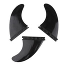 3pcs/Set Longboard Surfboard Surfing Fins Thruster for FCS/Future Base Black