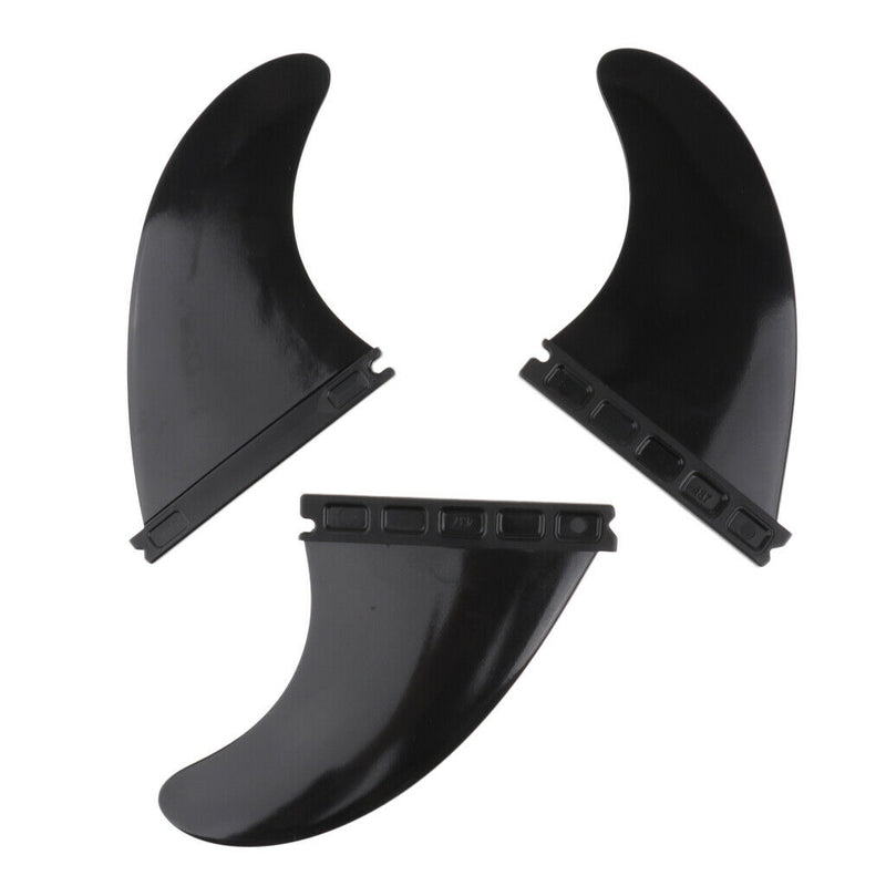 3pcs/Set Longboard Surfboard Surfing Fins Thruster for FCS/Future Base Black