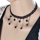 Retro Punk Layer Chain Lace Choker Charm Black Necklace Tattoo Choker Neckl U7O9
