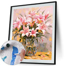 Painting By Numbers Kit DIY Lily Flower Hand Painted Canvas Oil Art Picture