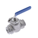 L-Port 304 Stainless Steel Three-way Ball Valve for Water Gas Steam DN15