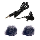 1 Set 3.5mm Plug Mini Microphone + Fur Cover Windshield for Speech Meeting