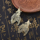 Elegant Good Luck Koi Fish Hollow Earrings Hook Drop Dangle Women Jewelry Gifts