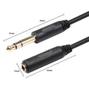 6.35 Headphone Extension Cable TRS 1/4" Male to Female Cord Stereo New 20ft