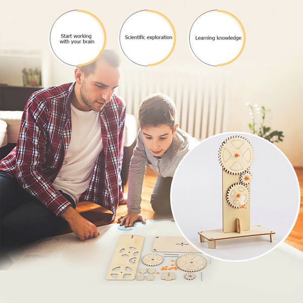 DIY Mechanical Gear Assembly Materials Kit Kids Science Physics Experiment Toys
