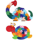 2Pcs Wooden Puzzles, Alphabet Jigsaw Puzzle Building Blocks Animal Wooden S E4D9