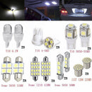 14x Pure White LED Lights Interior Package Kit for Dome License Plate Lamp Bulbs