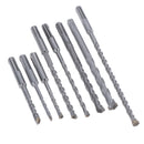 8pcs Electric Rotary Hammer Concrete Drill Bit Straight Shank Drilling Tool