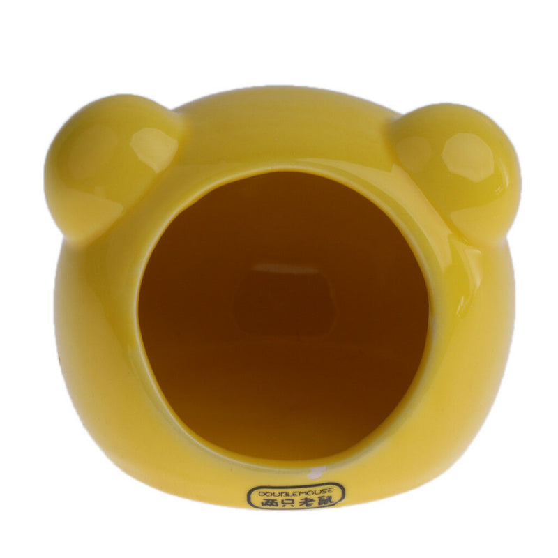 Ceramic Hamster Bed Comfortable Sleeping Small Animal Pet House Yellow